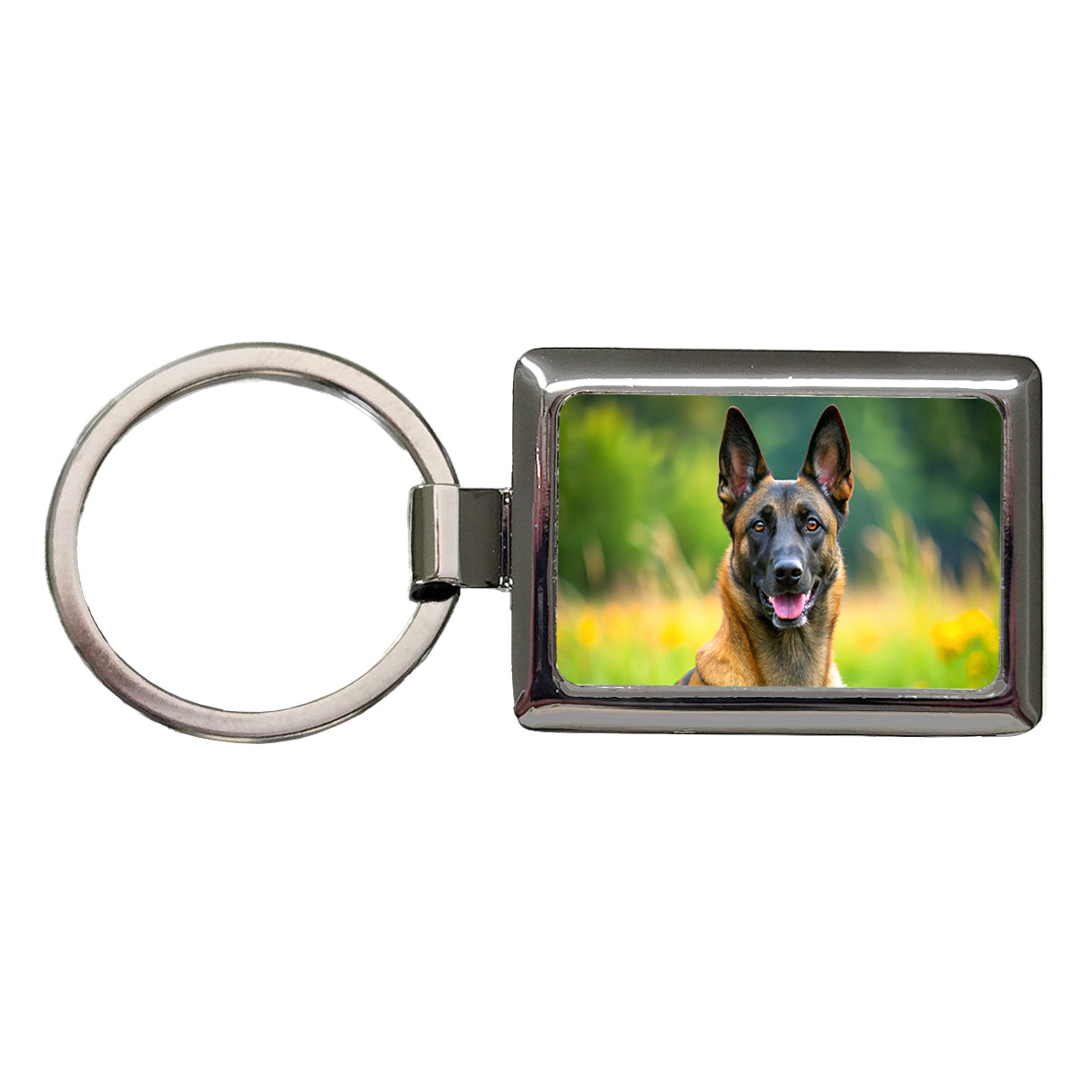 Belgian Malinois Dog Photo Rectangle Metal Keychain