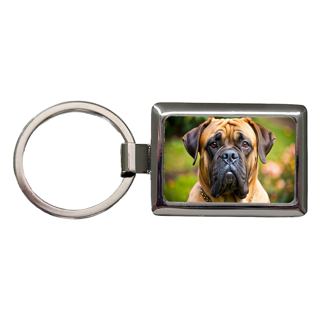 Bullmastiff Dog Photo Rectangle Metal Keychain