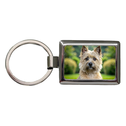 Cairn Terrier Dog Photo Rectangle Metal Keychain