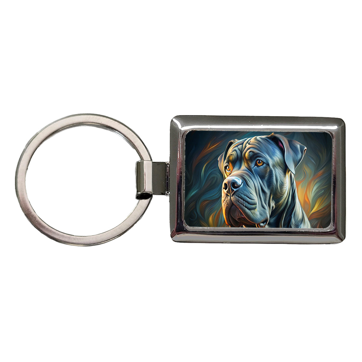 Cane Corso Dog Abstract Stylized Art Rectangle Metal Keychain