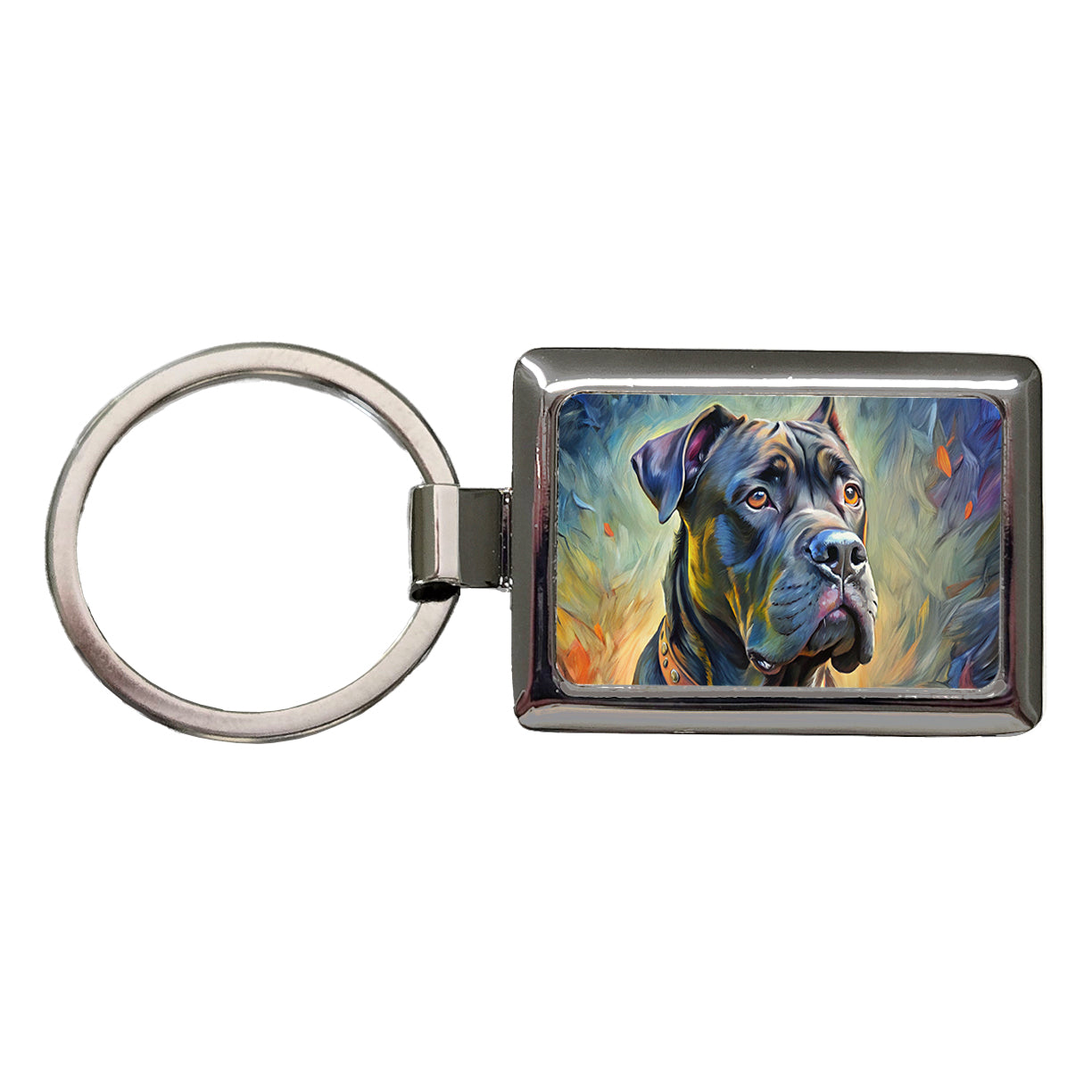 Cane Corso Dog Expressionism Art Rectangle Metal Keychain