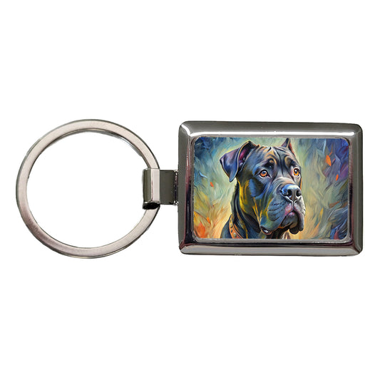 Cane Corso Dog Expressionism Art Rectangle Metal Keychain