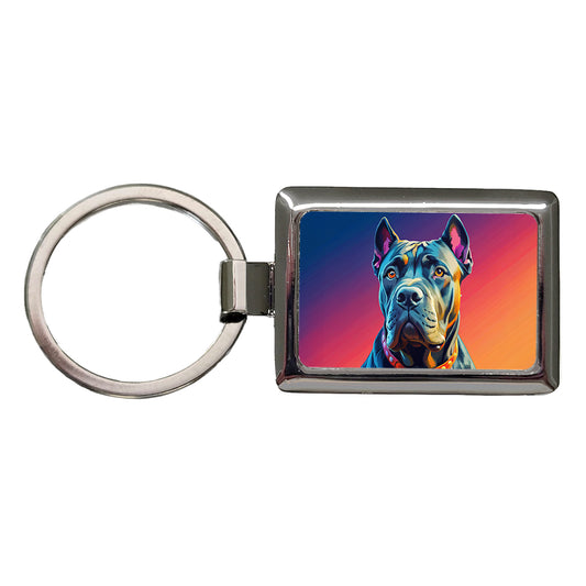 Cane Corso Dog Pop Art Rectangle Metal Keychain