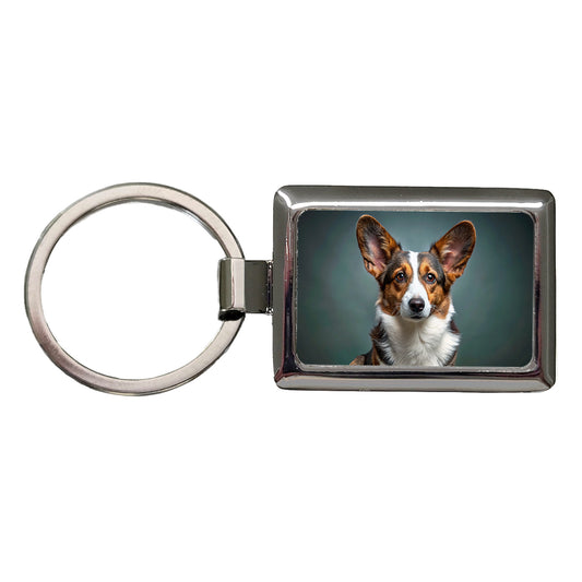 Cardigan Welsh Corgi Dog Photo Rectangle Metal Keychain