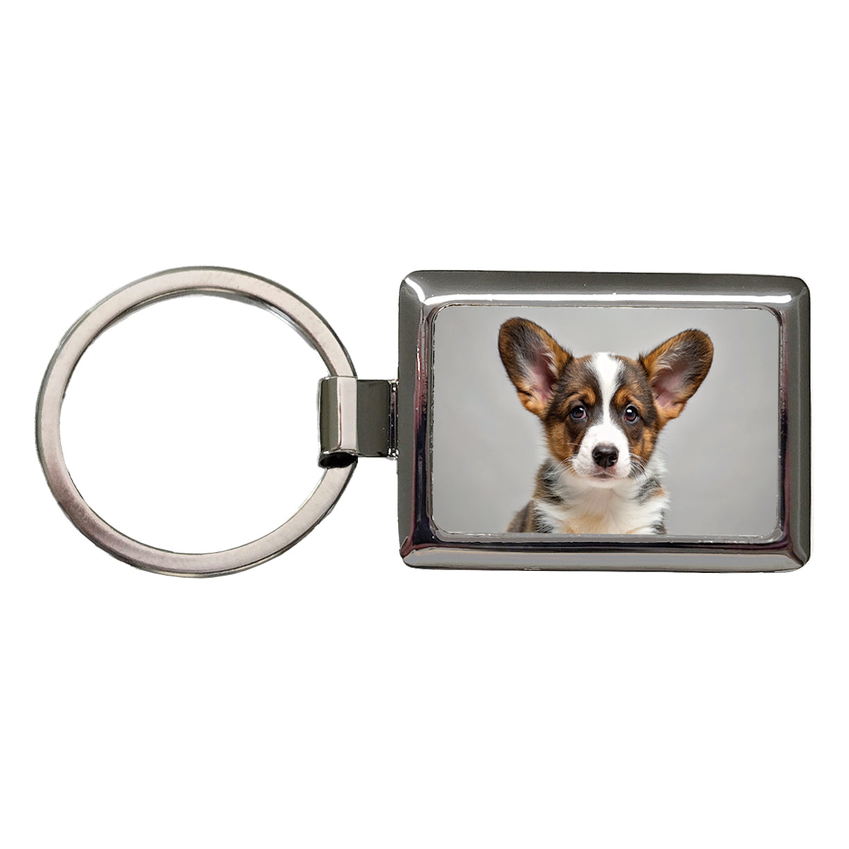 Cardigan Welsh Corgi Dog Puppy Photo Rectangle Metal Keychain