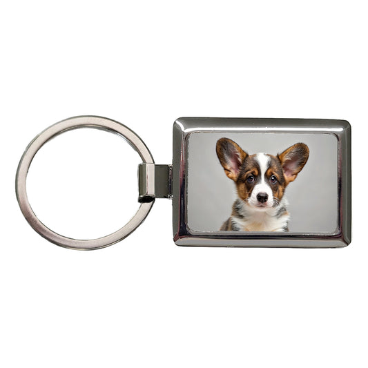 Cardigan Welsh Corgi Dog Puppy Photo Rectangle Metal Keychain