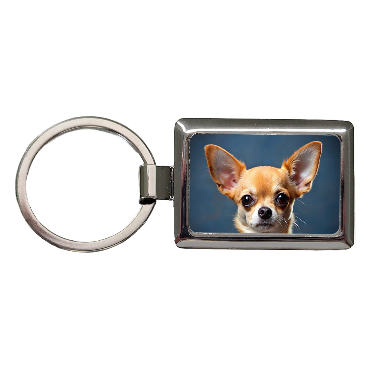 Chihuahua Dog Photo Rectangle Metal Keychain
