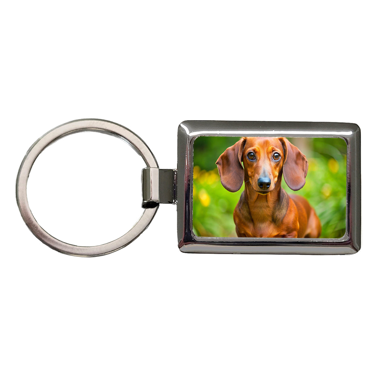 Dachshund Dog Photo Rectangle Metal Keychain
