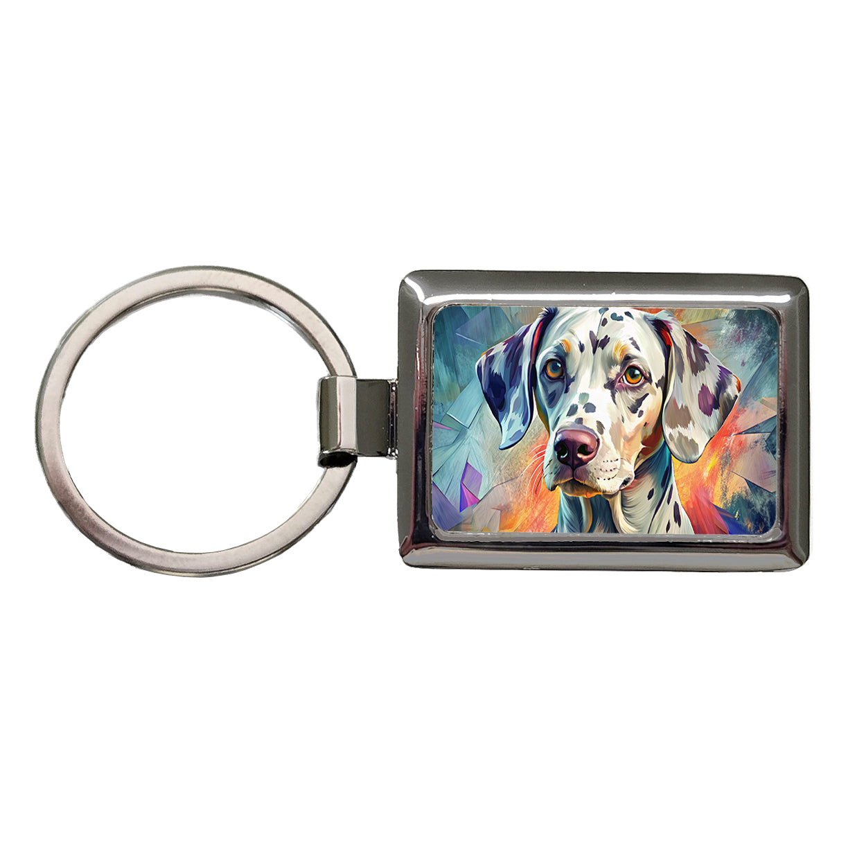 Dalmatian Dog Contemporary Art Rectangle Metal Keychain