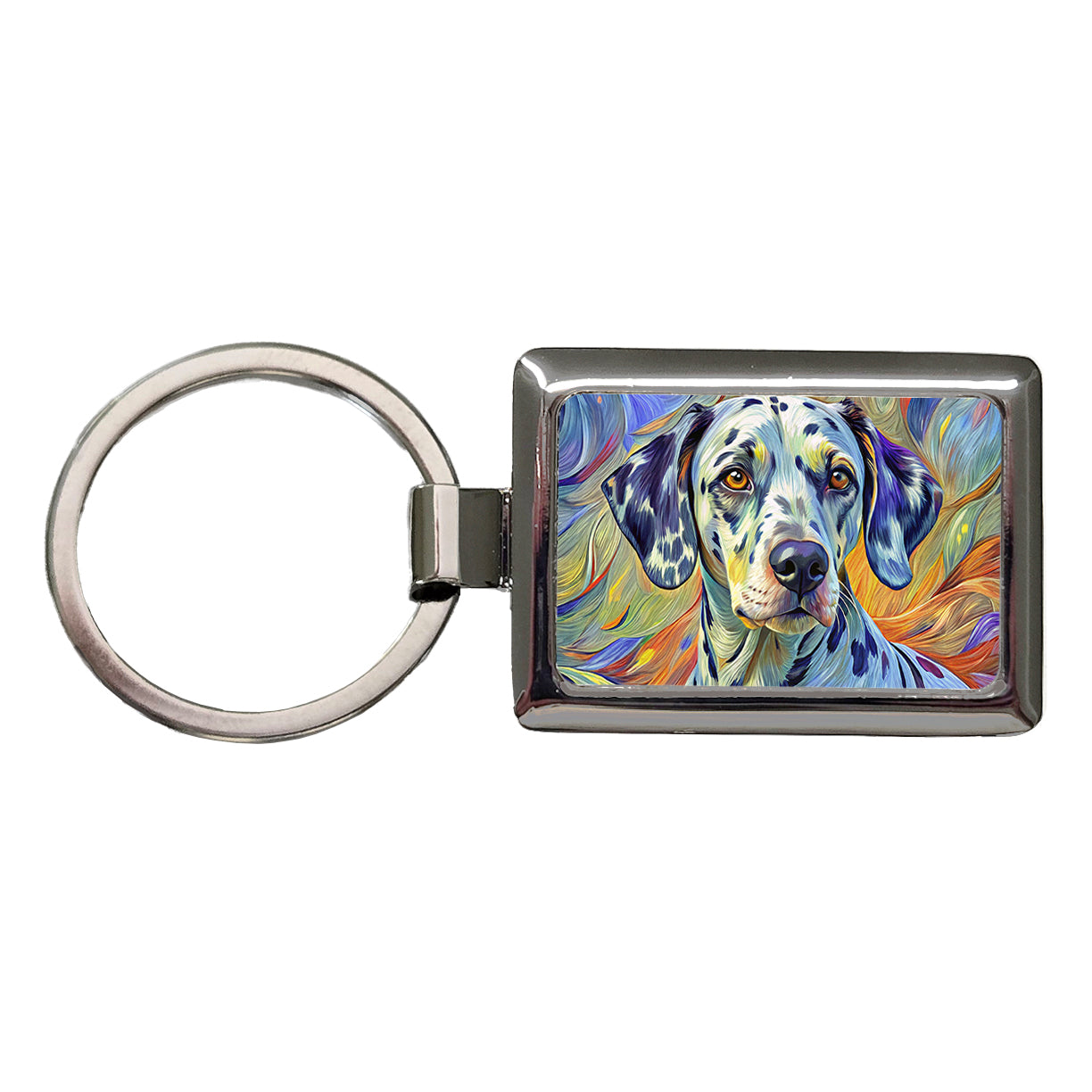 Dalmatian Dog Expressionism Art Rectangle Metal Keychain