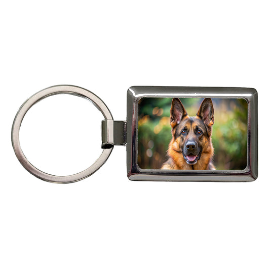 German Shepherd Dog Photo Rectangle Metal Keychain