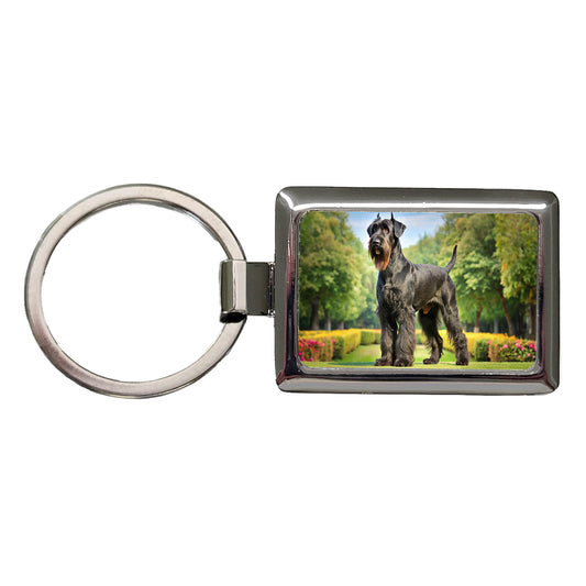 Giant Schnauzer Dog Photo Rectangle Metal Keychain