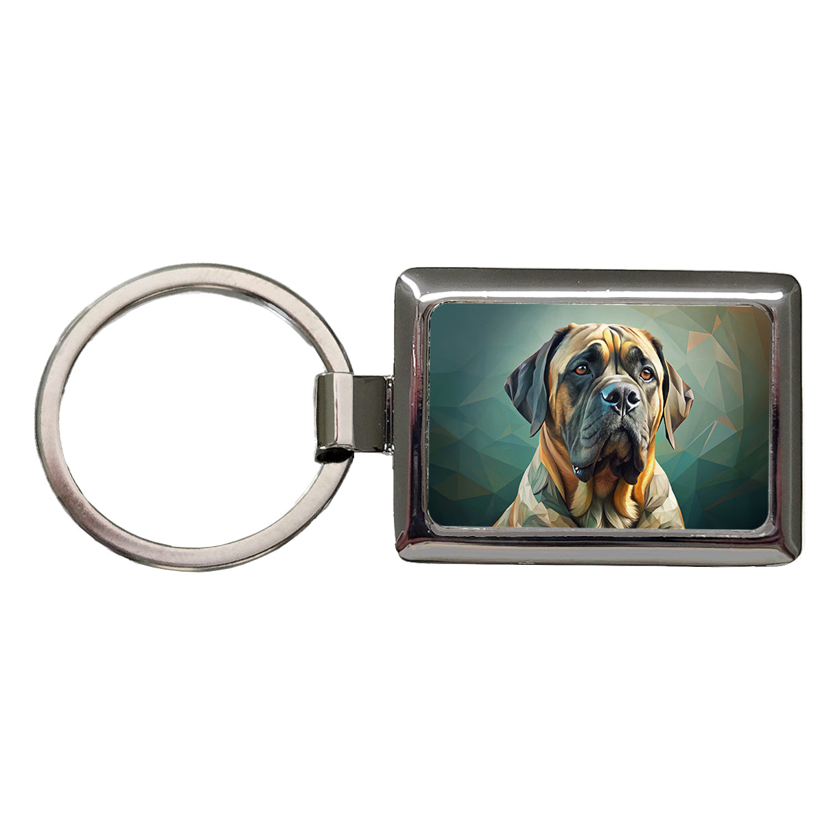 Mastiff Dog Contemporary Art Rectangle Metal Keychain