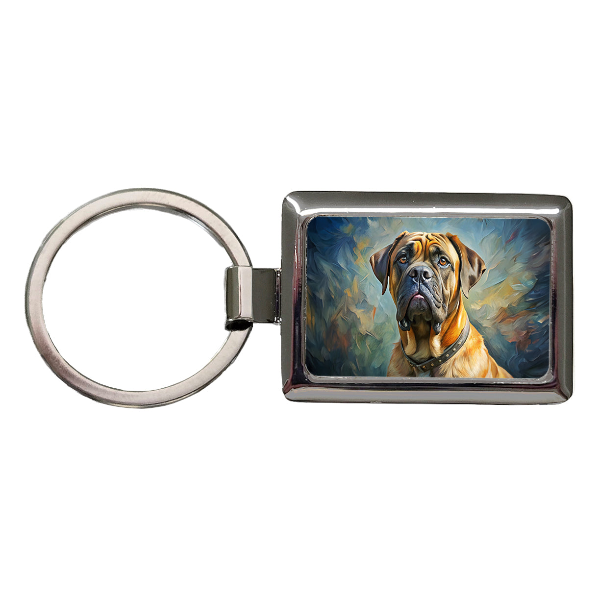 Mastiff Dog Expressionism Art Rectangle Metal Keychain