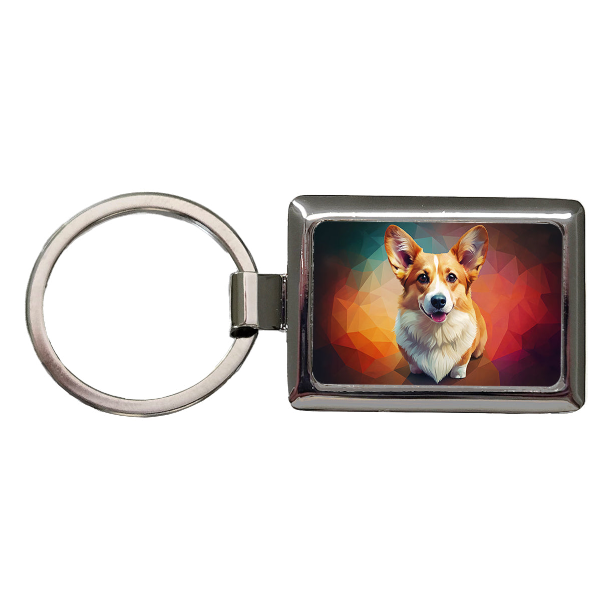 Pembroke Welsh Corgi Dog Contemporary Art Rectangle Metal Keychain