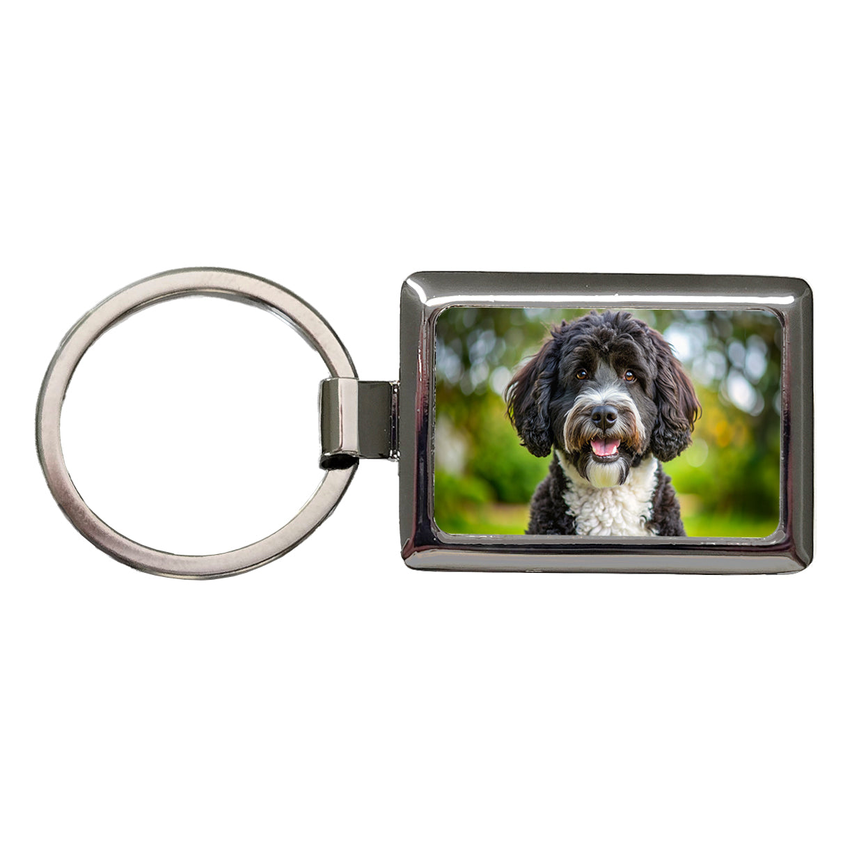 Portuguese Water Dog Photo Rectangle Metal Keychain