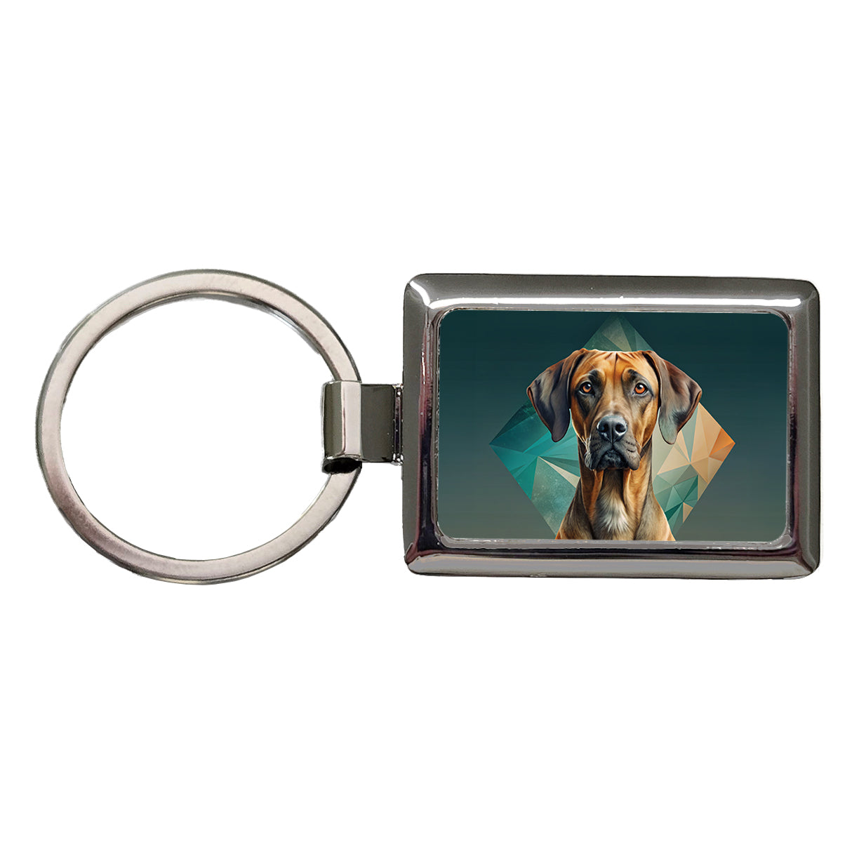 Rhodesian Ridgeback Dog Contemporary Art Rectangle Metal Keychain