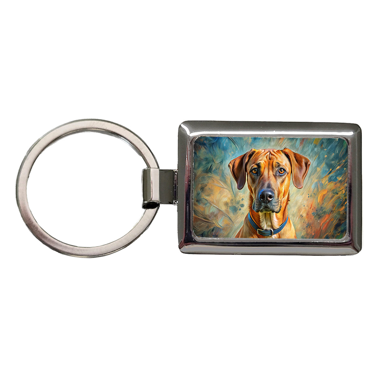Rhodesian Ridgeback Dog Expressionism Art Rectangle Metal Keychain
