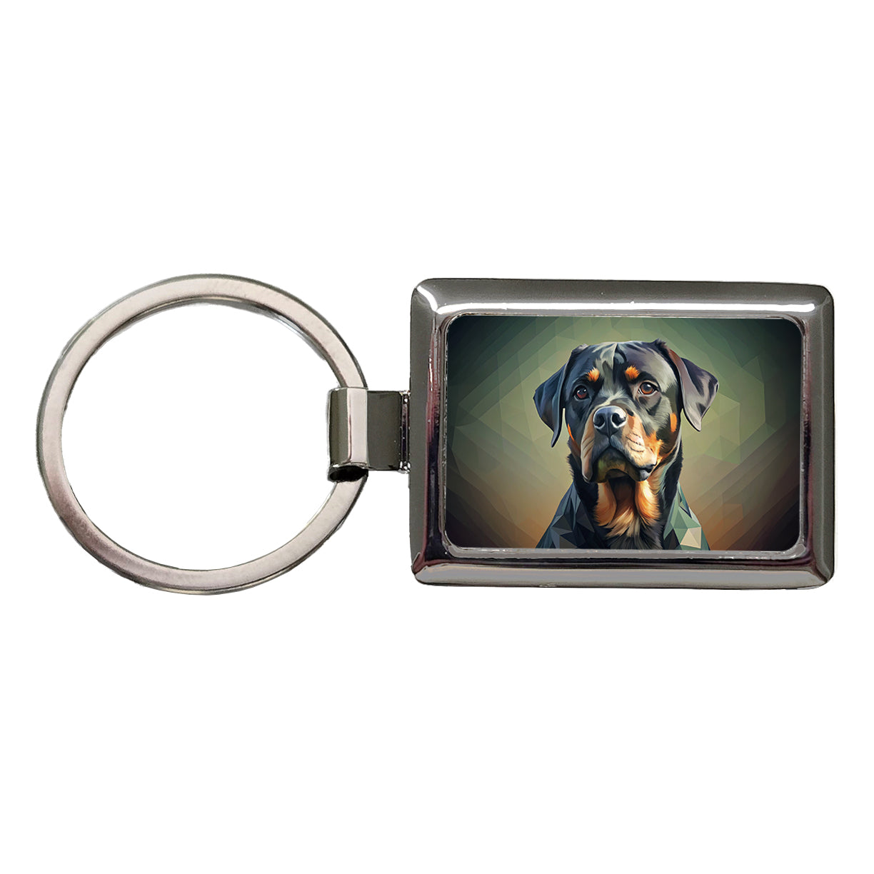 Rottweiler Dog Contemporary Art Rectangle Metal Keychain