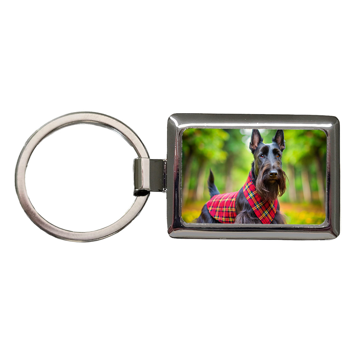 Scottish Terrier Dog Photo Rectangle Metal Keychain