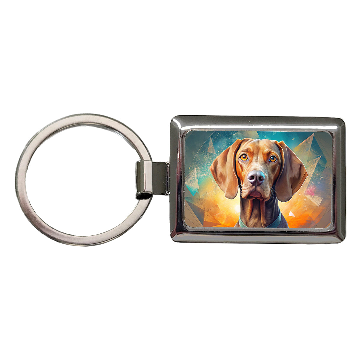 Vizsla Dog Contemporary Art Rectangle Metal Keychain