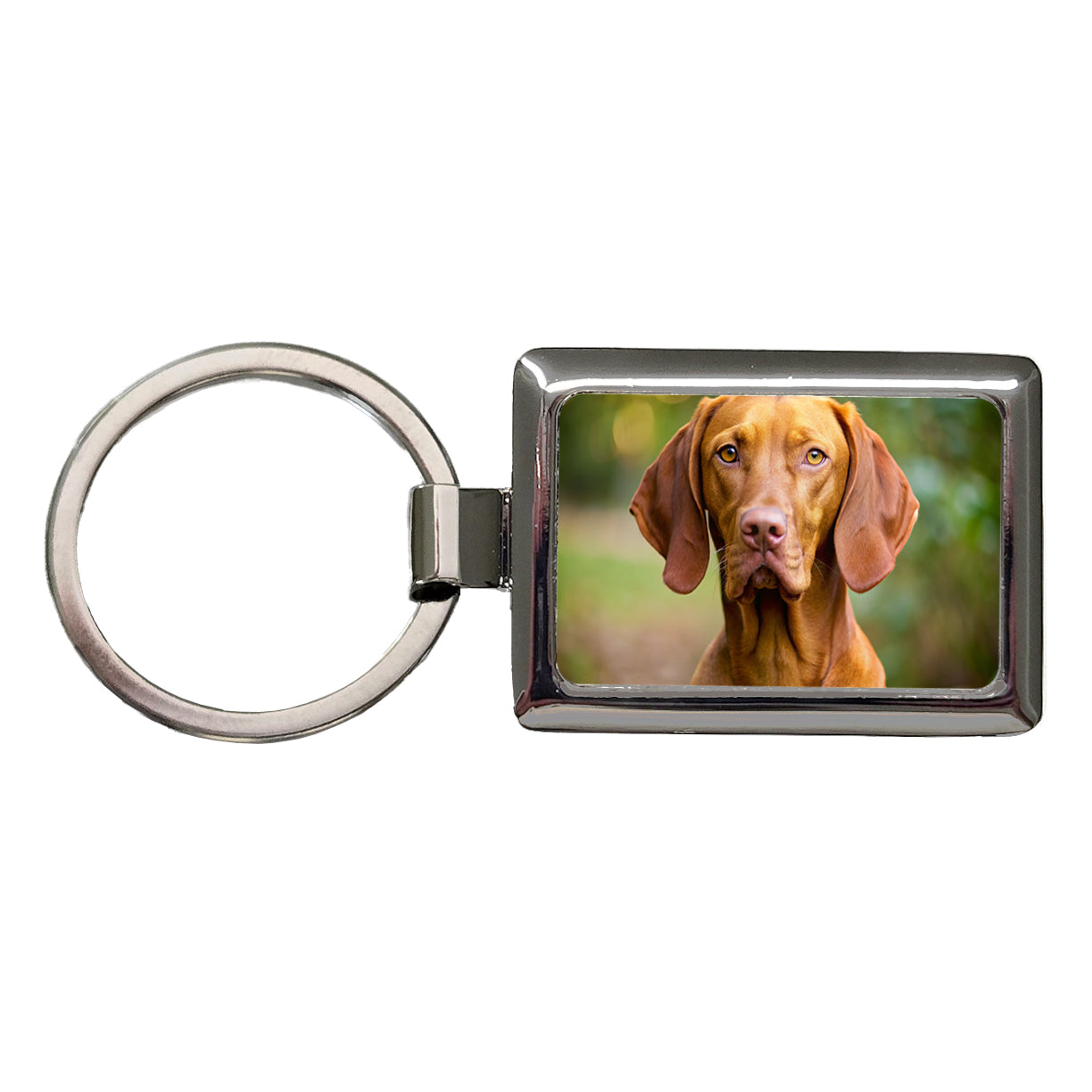 Vizsla Dog Photo Rectangle Metal Keychain