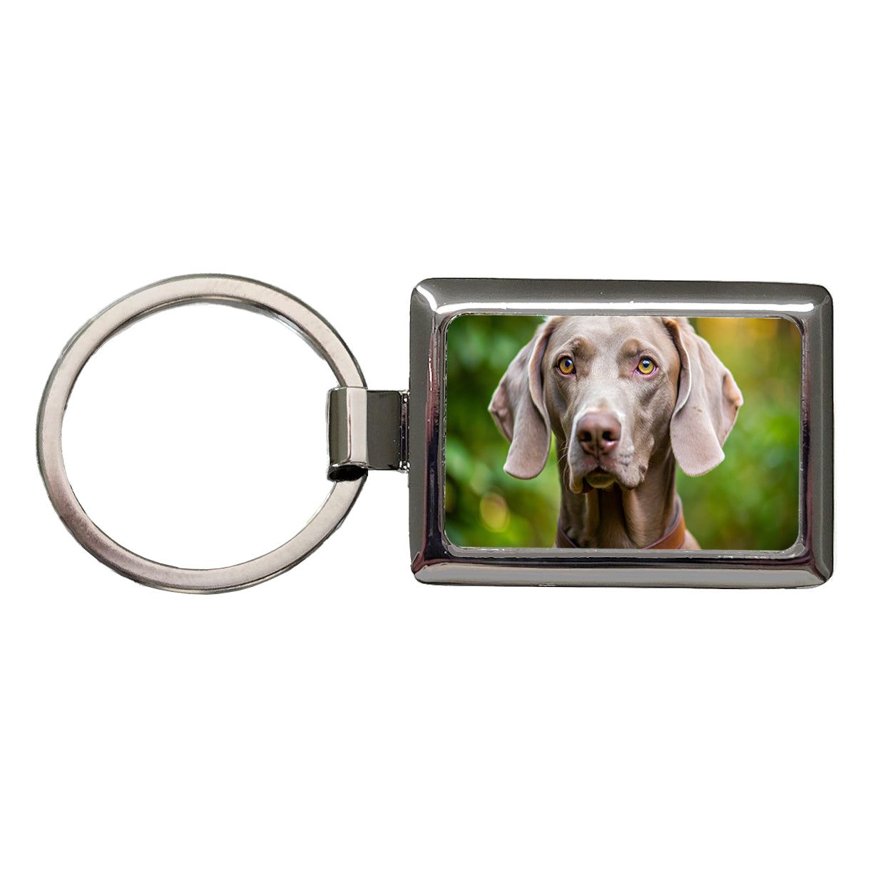 Weimaraner Dog Photo Rectangle Metal Keychain