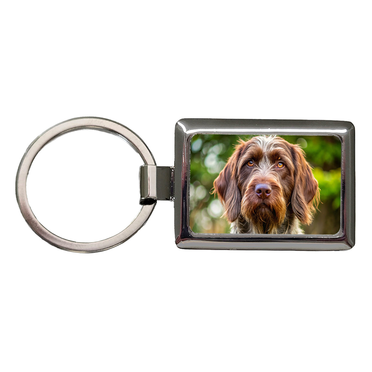 Wirehaired Pointing Griffon Dog Photo Rectangle Metal Keychain