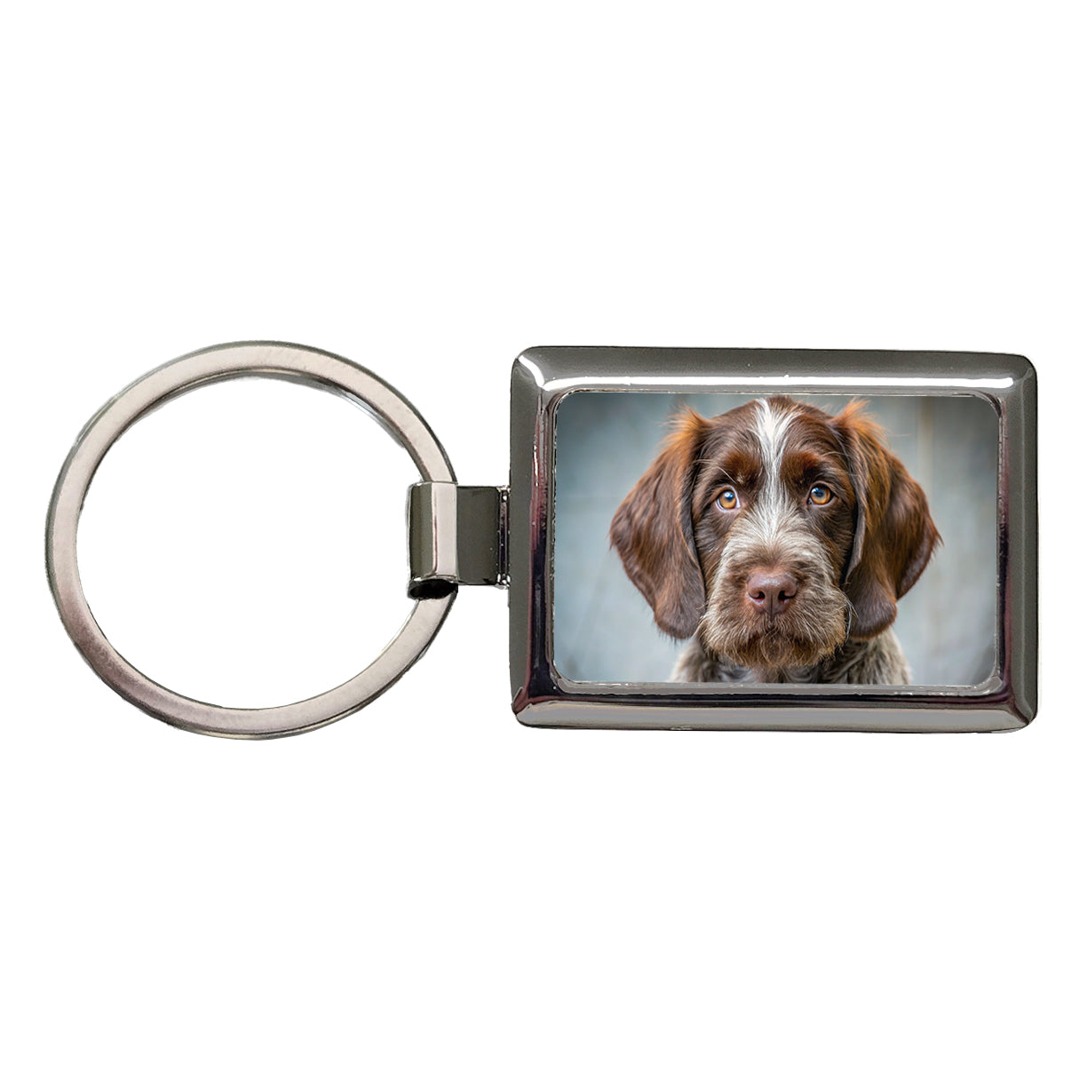Wirehaired Pointing Griffon Dog Puppy Photo Rectangle Metal Keychain
