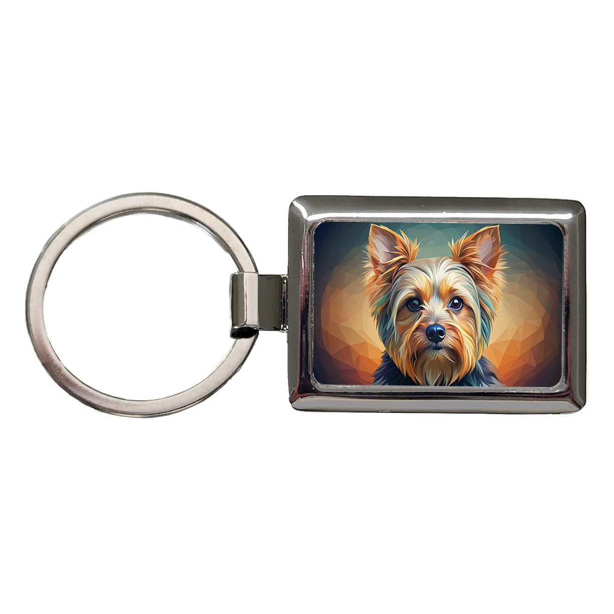 Yorkshire Terrier Yorkie Dog Contemporary Art Rectangle Metal Keychain