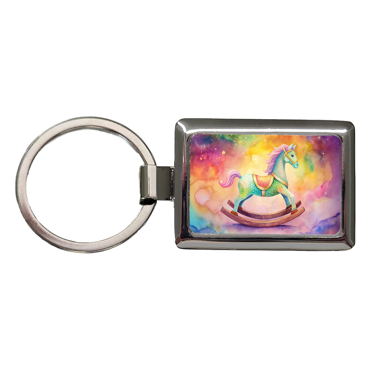 Rocking Horse For A Girl Rectangle Metal Keychain