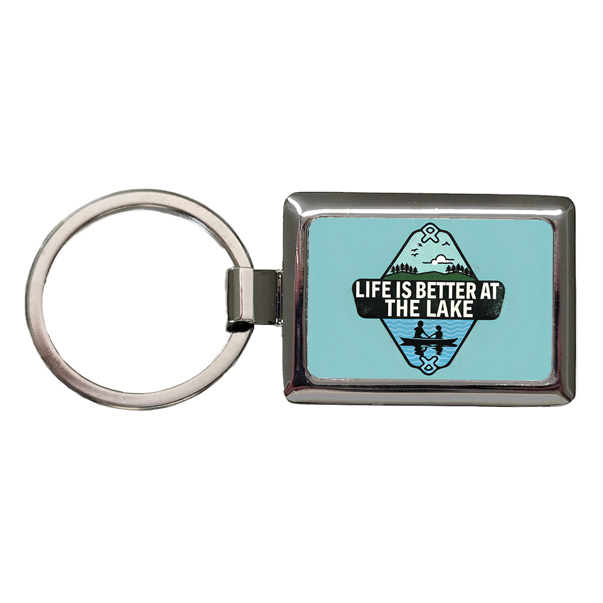 Life Is Better At The Lake Rectangle Metal Keychain