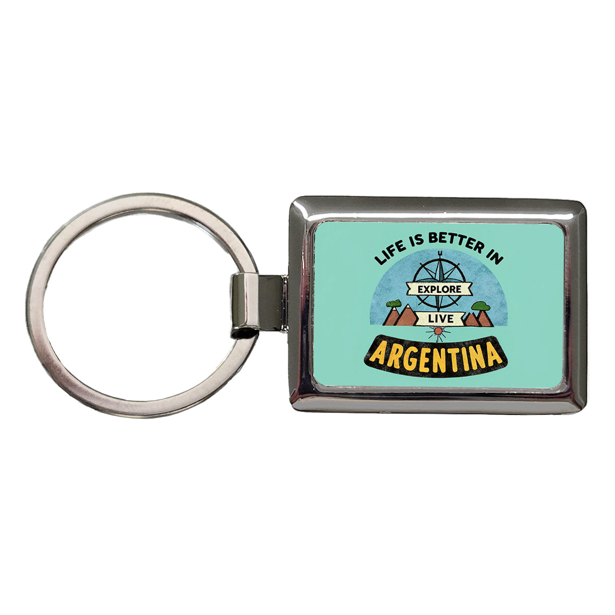 Life Is Better In Argentina Rectangle Metal Keychain