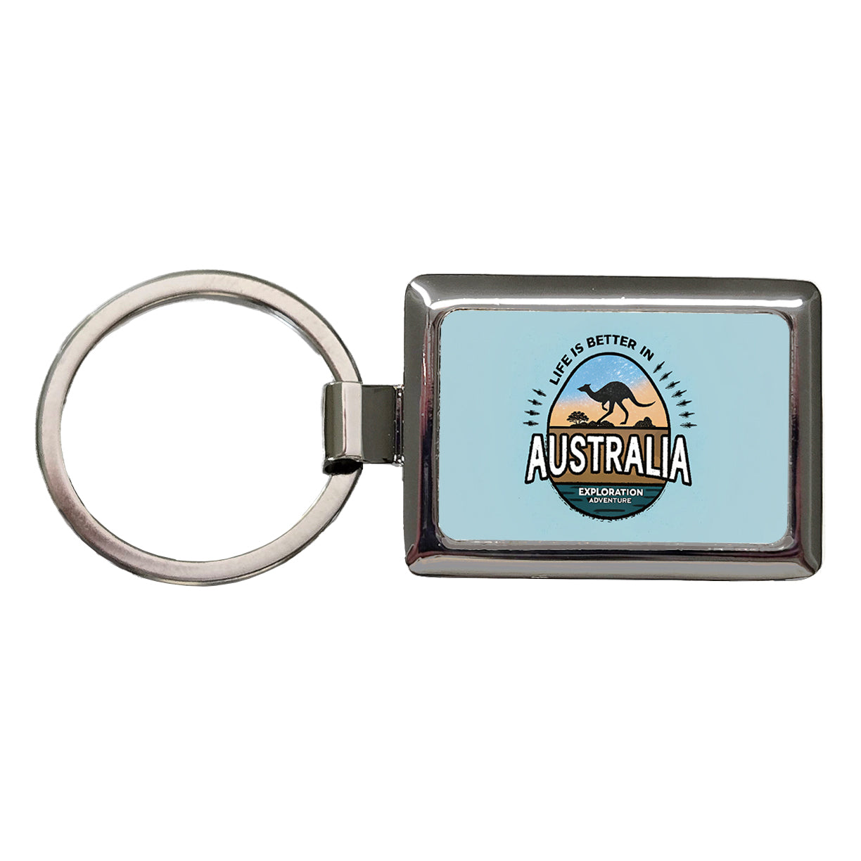 Life Is Better In Australia Rectangle Metal Keychain