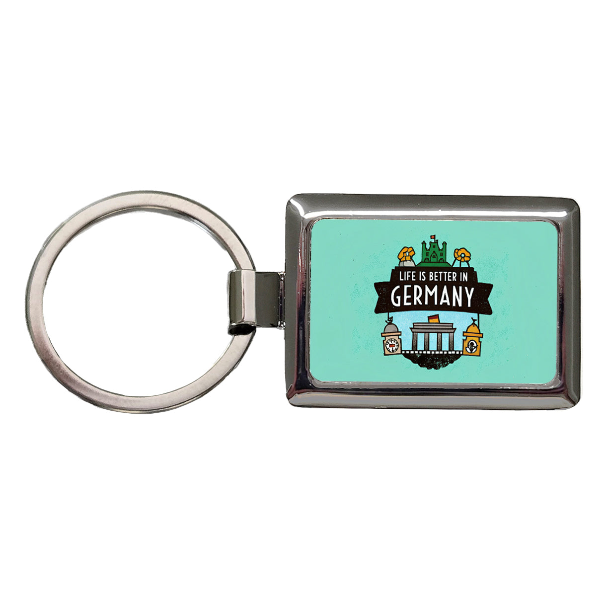 Life Is Better In Germany Rectangle Metal Keychain