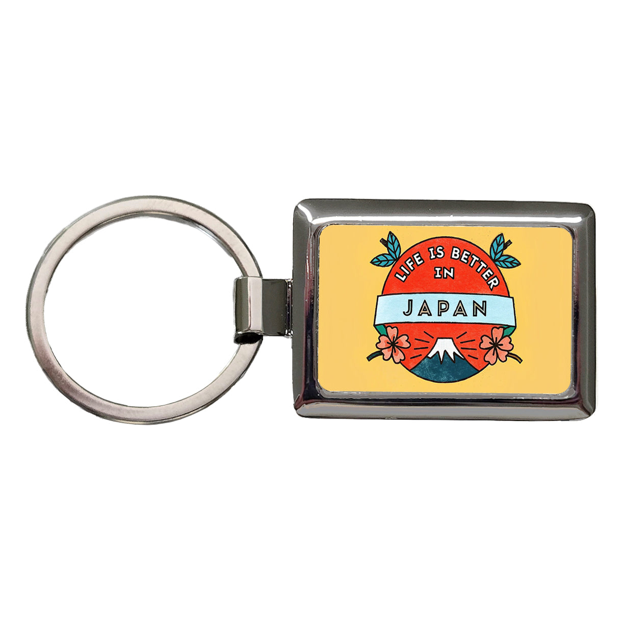 Life Is Better In Japan Rectangle Metal Keychain