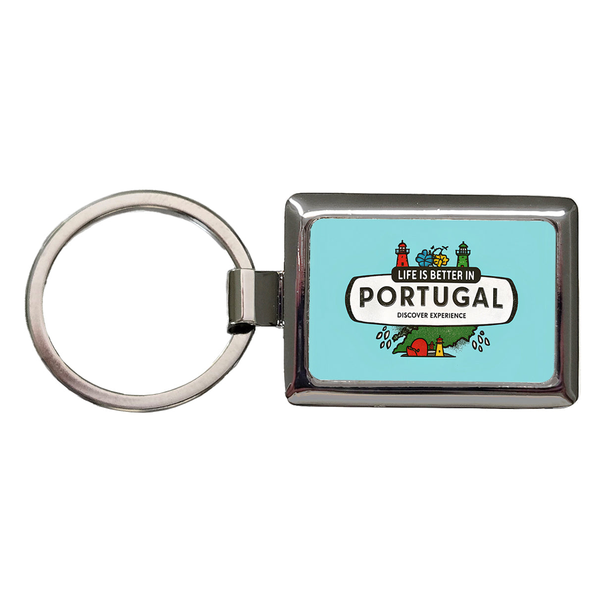 Life Is Better In Portugal Rectangle Metal Keychain