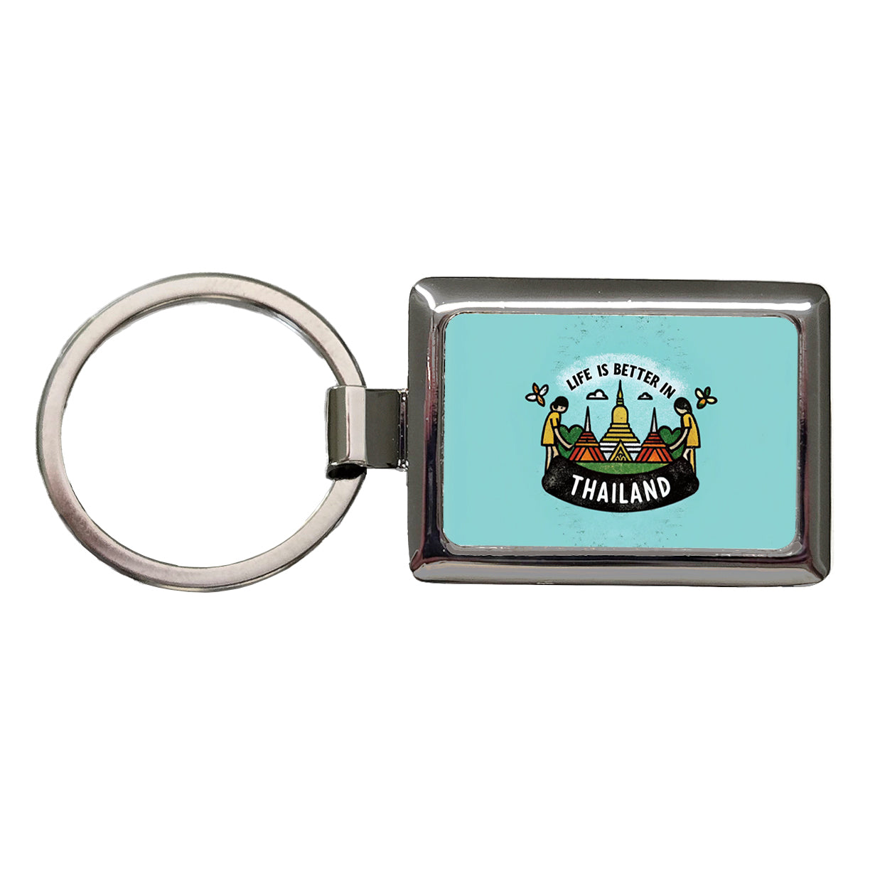 Life Is Better In Thailand Rectangle Metal Keychain