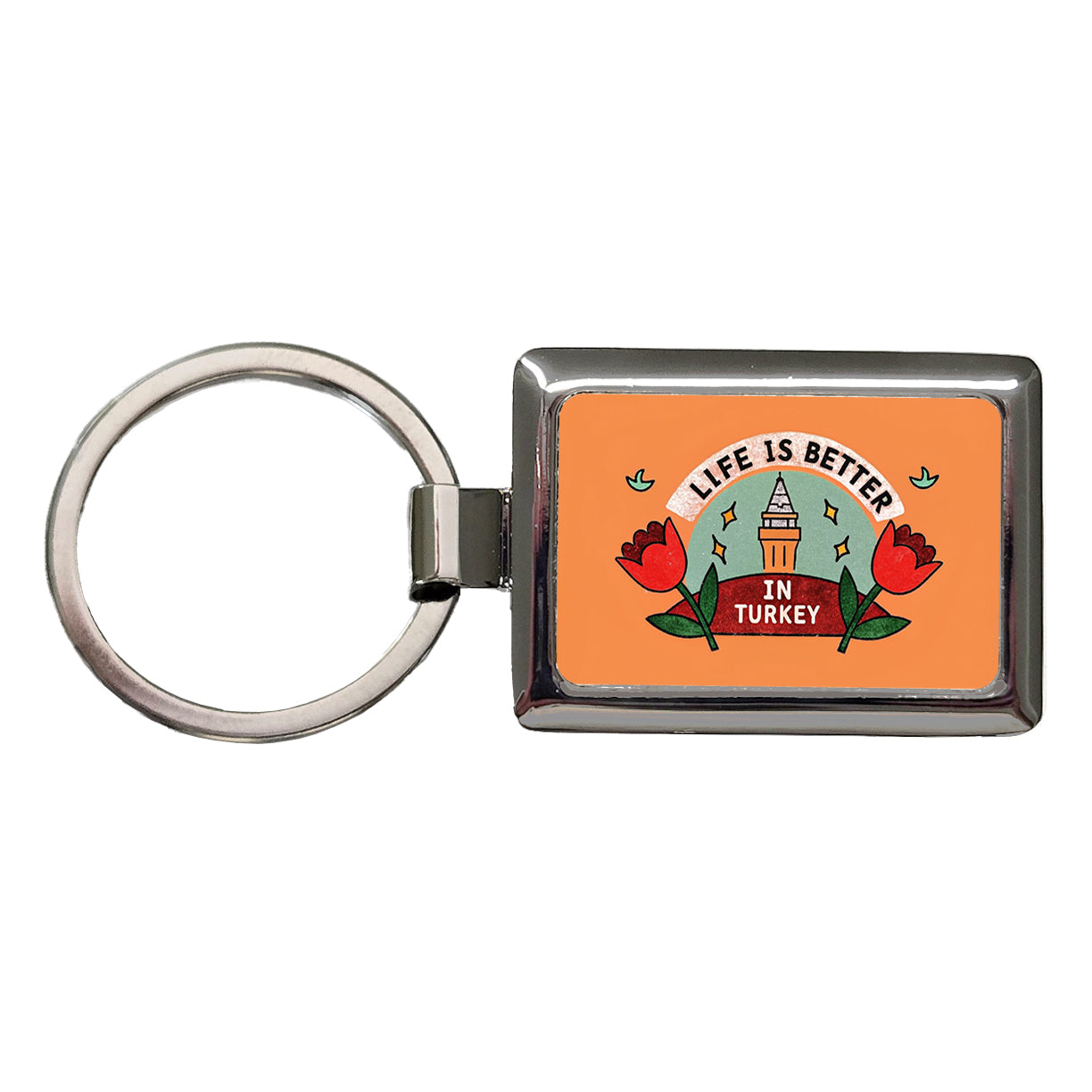 Life Is Better In Turkey Rectangle Metal Keychain