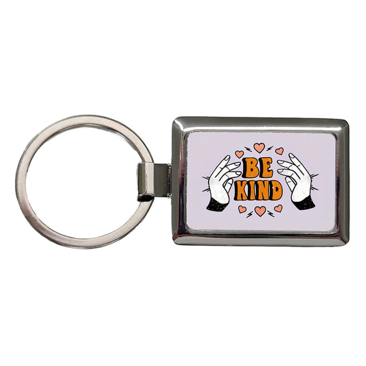 Be Kind Rectangle Metal Keychain