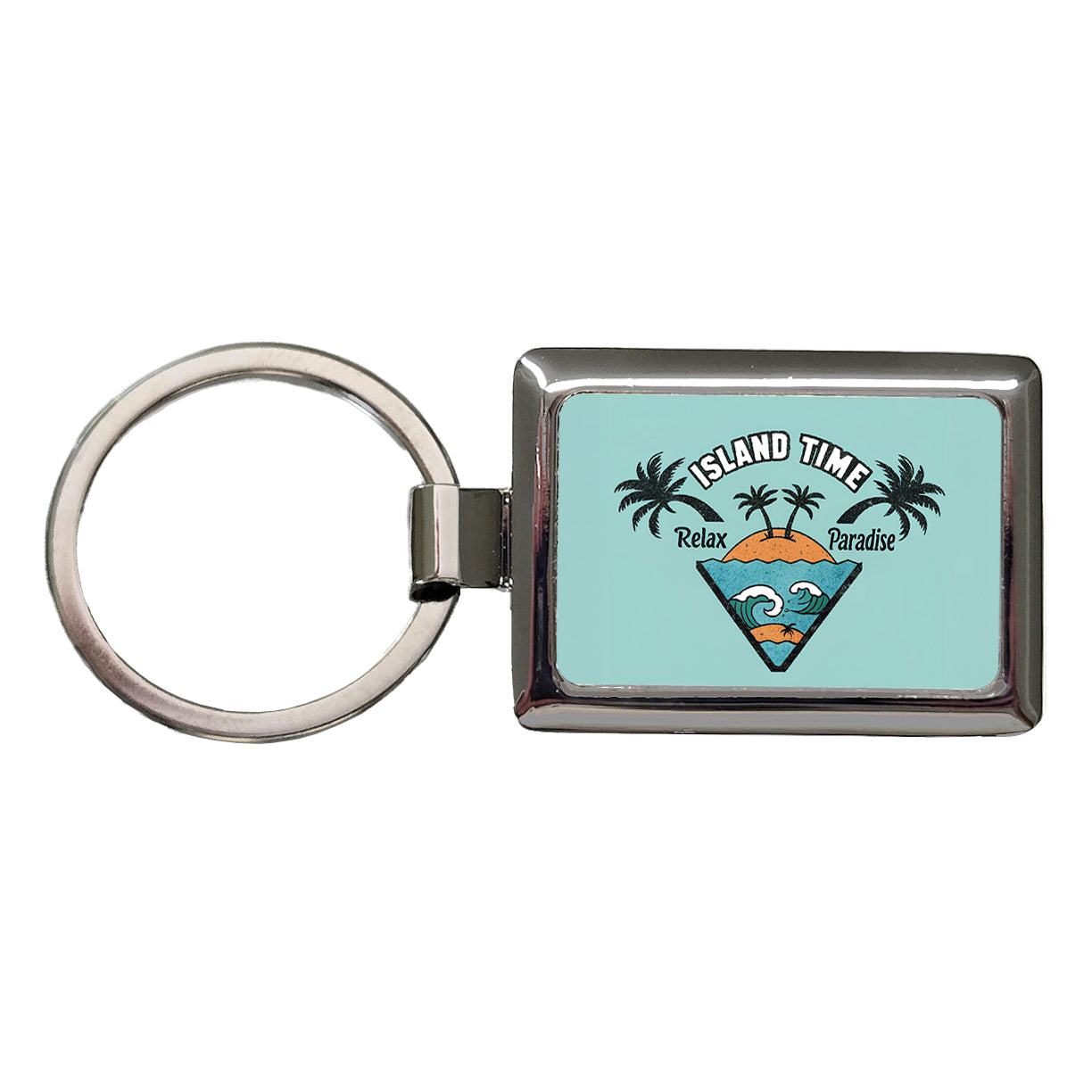 I'm On Island Time Travel Paradise Rectangle Metal Keychain