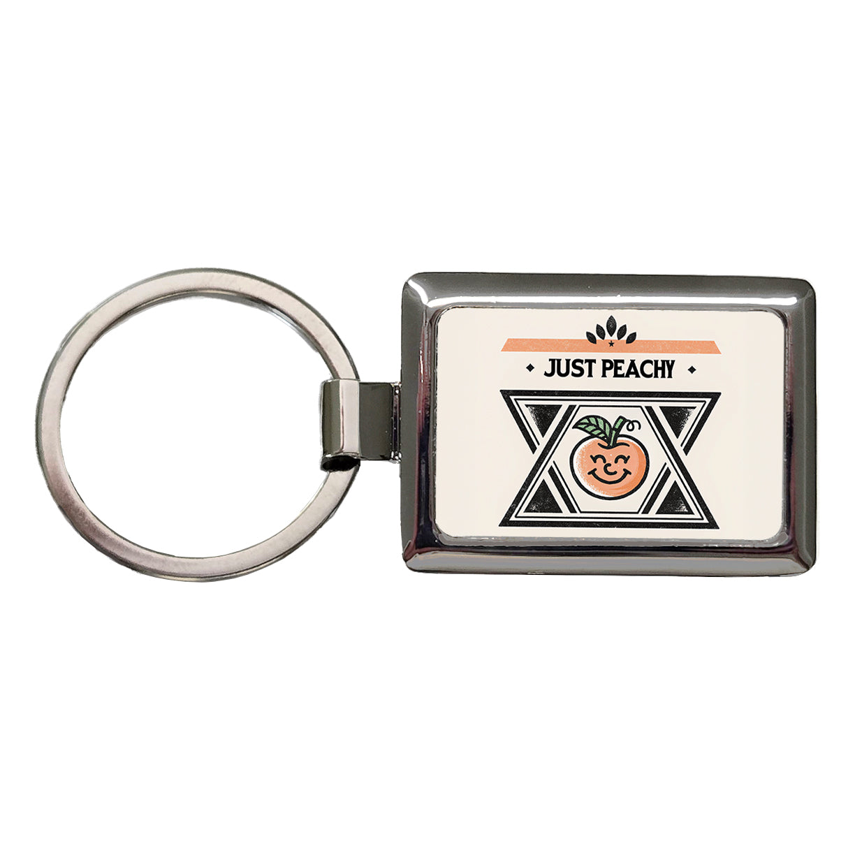 Just Peachy Rectangle Metal Keychain