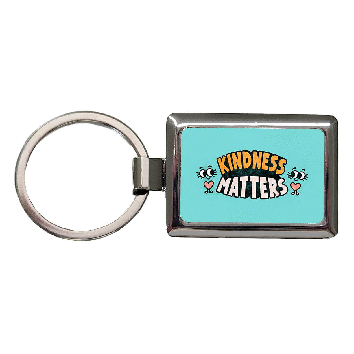 Kindness Matters Cute Rectangle Metal Keychain