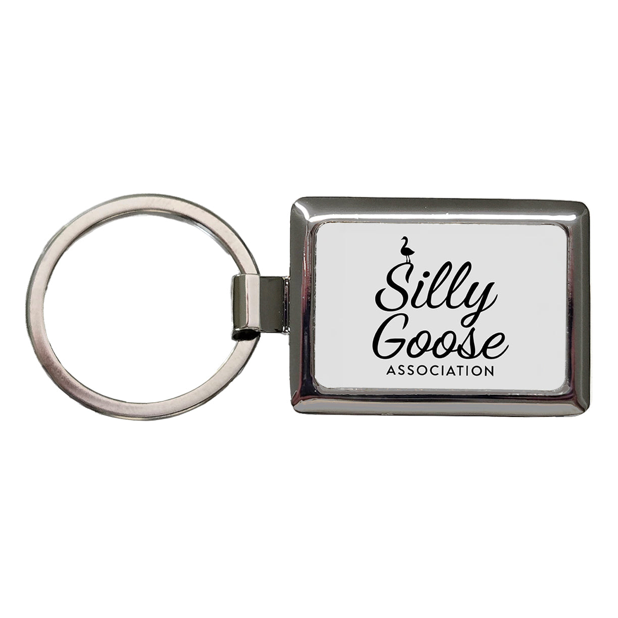 Silly Goose Association Cute Rectangle Metal Keychain
