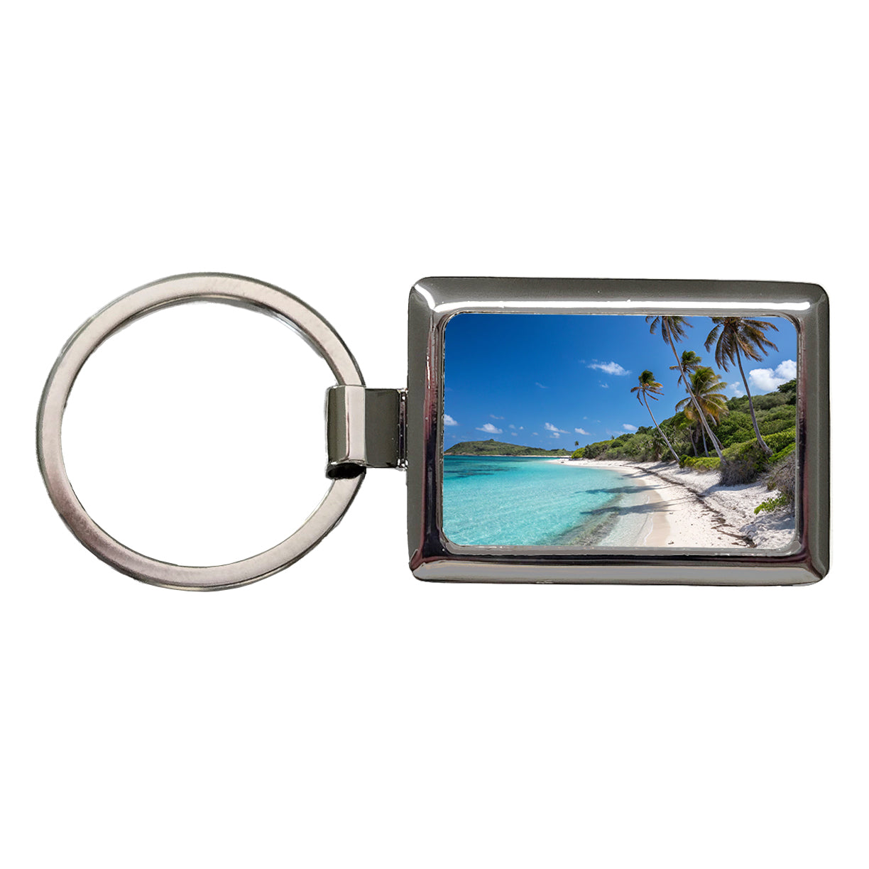 Aruba Tropical Beach Vacation Rectangle Metal Keychain