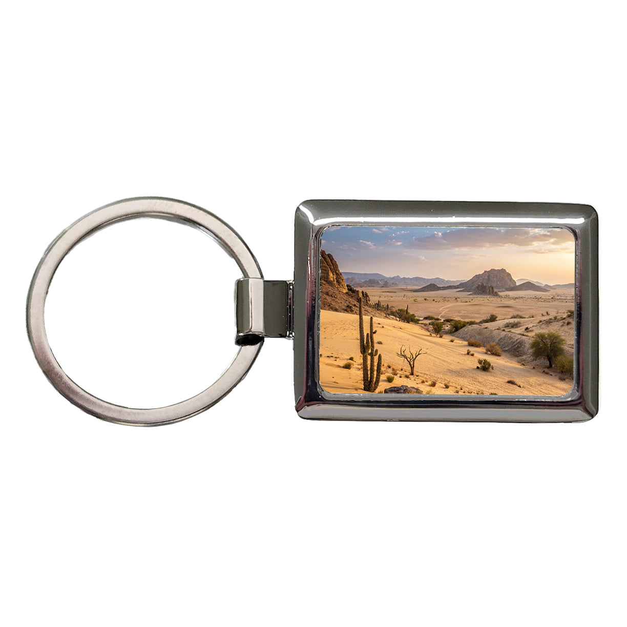 Beautiful Desert Rectangle Metal Keychain
