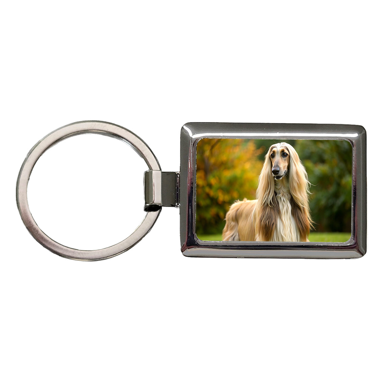 Afghan Hound Dog Photo Rectangle Metal Keychain