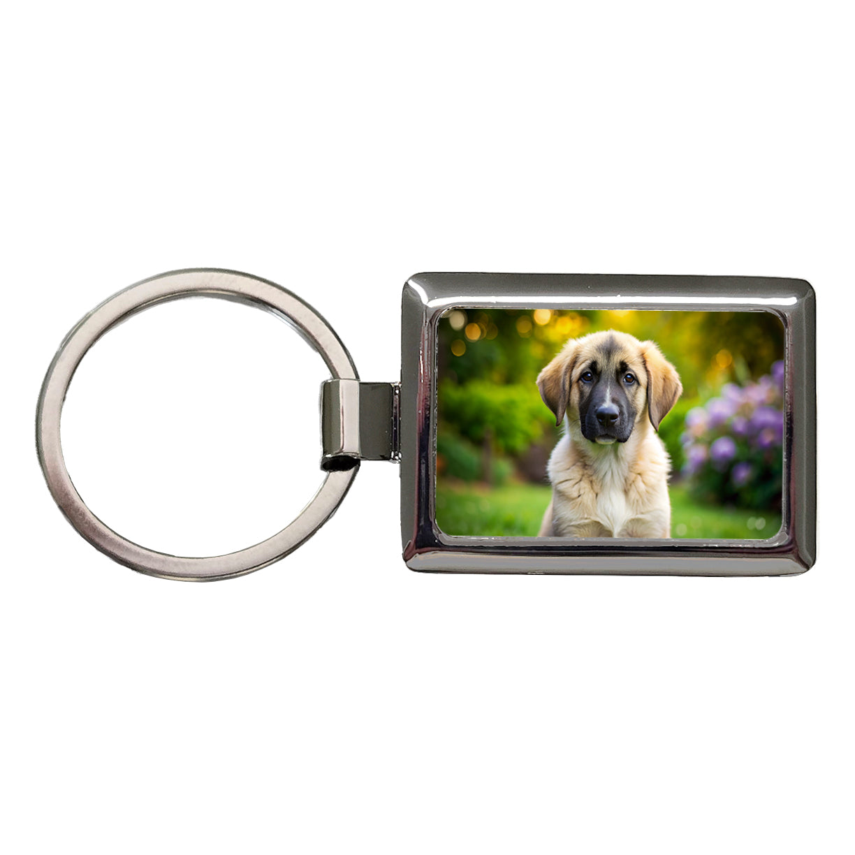 Anatolian Shepherd Dog Puppy Photo Rectangle Metal Keychain