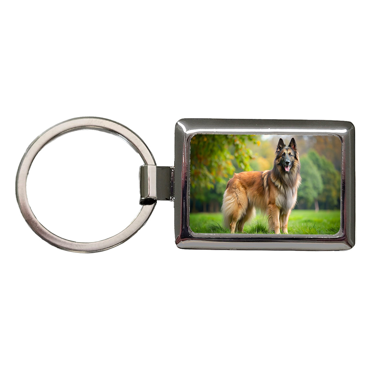 Belgian Tervuren Dog Photo Rectangle Metal Keychain