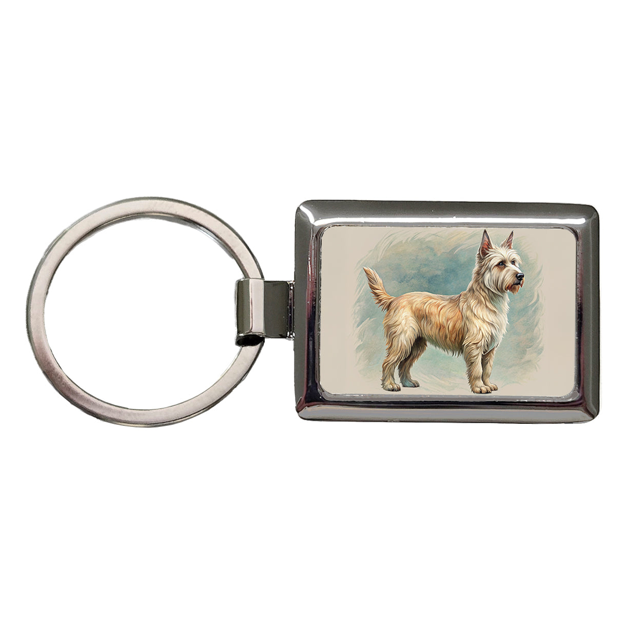 Berger Picard Dog Art Nouveau Rectangle Metal Keychain